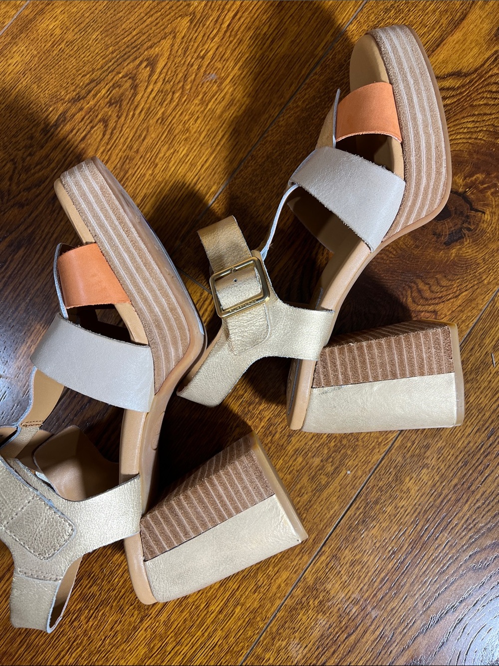 NWOB $150 (Whoops!) Kork-Ease Macey Colorblock Platform Heel Sandals – Size 7 - Picture 6 of 7